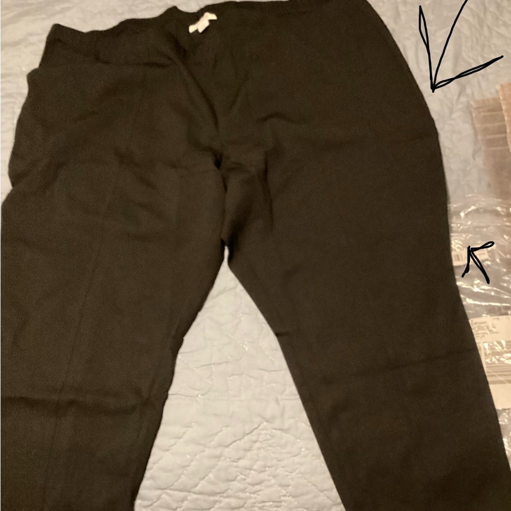 Catherines Black Ponte Knit Ankle Pants - Picture 3 of 6